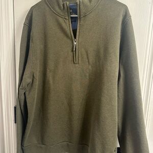 Brooks Brothers Men's Olive Green Zip-Up Sweater